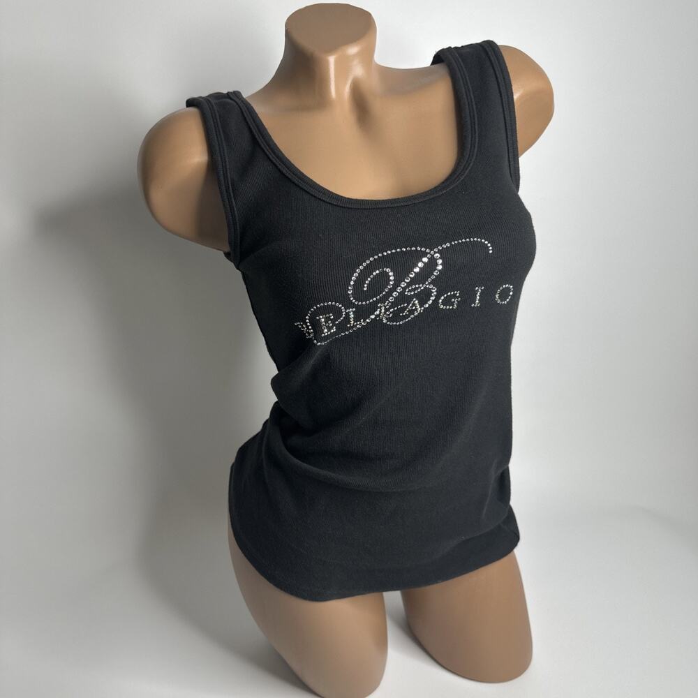 Vintage 90s Christine Alexander Womens Medium Rhinestone Tank Top Sleeveless - Picture 1 of 8